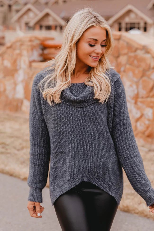 Good Reasoning Charcoal Off The Shoulder Sweater FINAL SALE | The Pink Lily Boutique