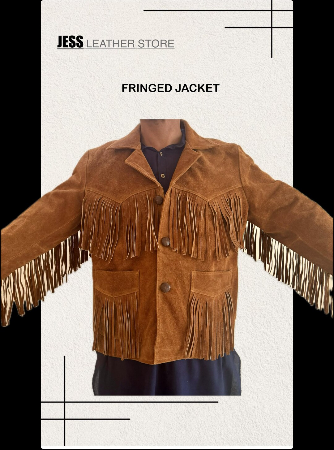 Mens Western Suede Leather Jakcket, Fringed Jacket, Western Wear, Gift for Him ,cowboy Jacket, Ha... | Etsy (US)