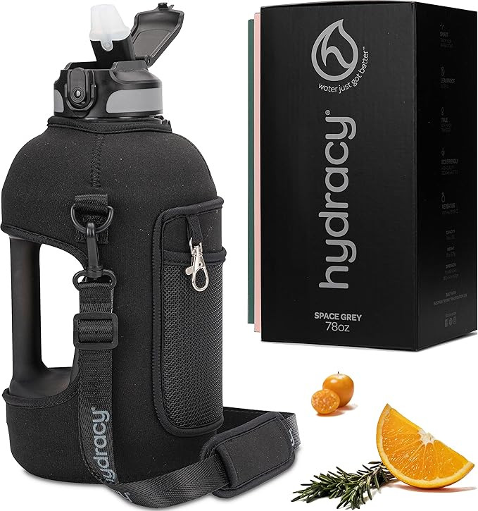 Hydracy Water Bottle with Storage Sleeve and Straw - Large Half Gallon 78 Oz BPA Free Motivationa... | Amazon (US)