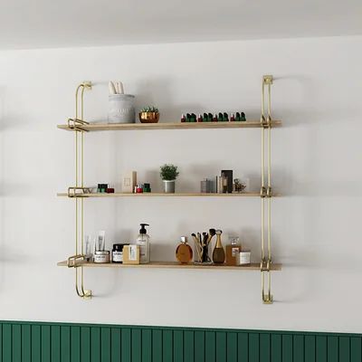 3-Tier Luxury Floating Shelves Wall Shelf in MDF Wall Mounted Shelves | Homary