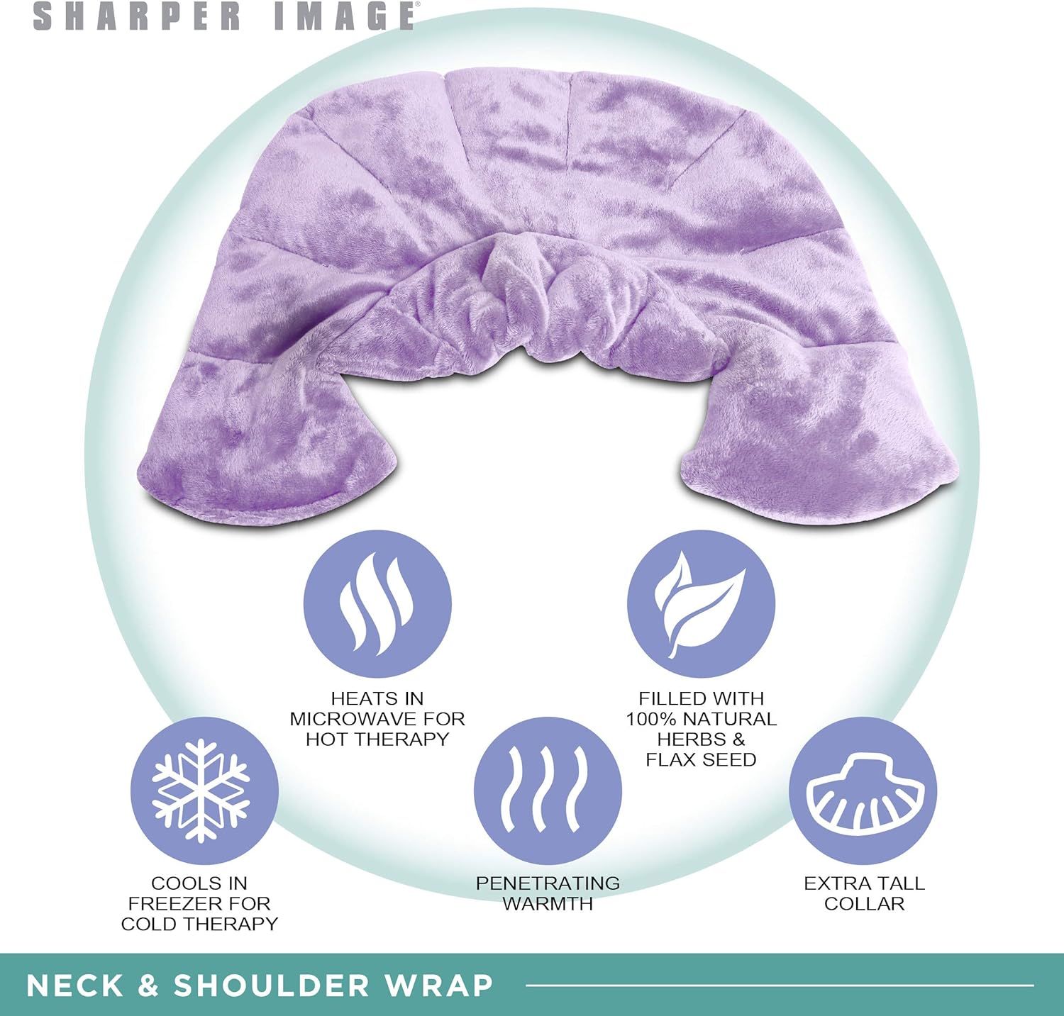 SHARPER IMAGE Hot & Cold Herbal Aromatherapy Neck & Shoulder Plush Wrap Pad for Soothing Muscle P... | Amazon (US)