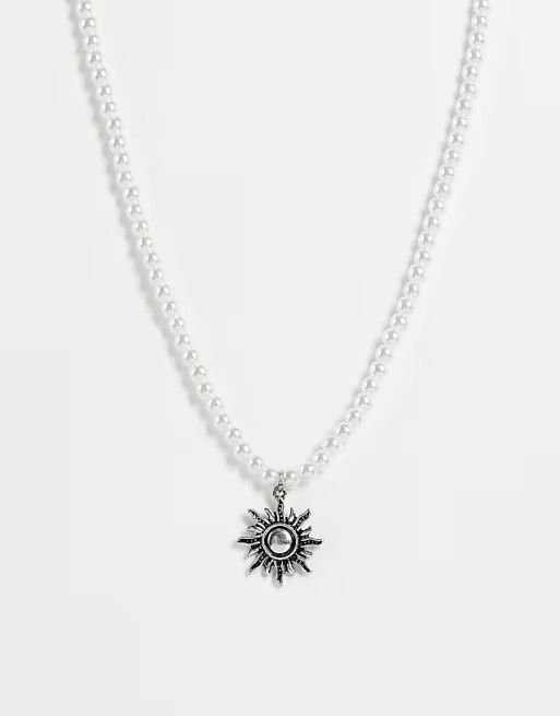 Vintage Supply sun charm pearl necklace | ASOS (Global)
