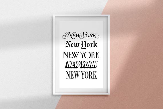 New York Fonts Print, New York Poster, New York City Gifts, Gift For New Yorker, NYC Wall Art, Ne... | Etsy (US)