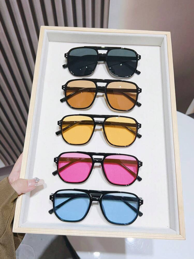 From$3.19$4.47-29%Pay now or in 4 payments of $0.79 5pcs/1set Plastic Geometric Dual-Beam Full Ri... | SHEIN