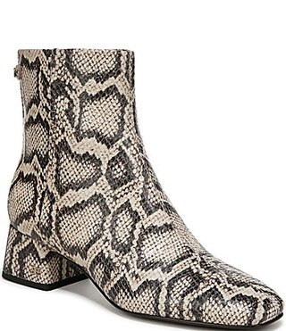 Sam Edelman Paige Snake Print Leather Square Toe Dress Booties - 10 | Dillard's