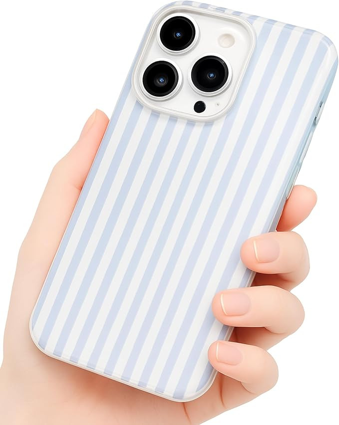 Compatible with iPhone 16 Pro Case, with Aesthetics Striped Design Case for Women Girl, Cute Fash... | Amazon (US)