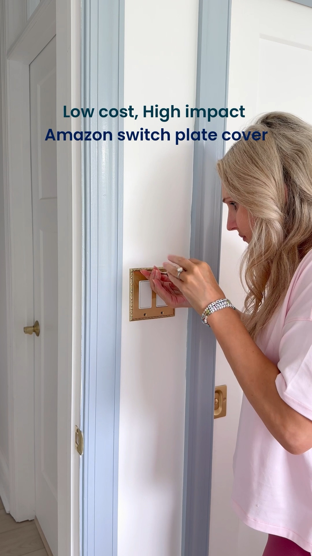 Builder grade upgrades!!
Unlacquered brass switch plate cover
Nostalgic warehouse
Painted trim
Blue heather ben moore trim paint
Blue and gold


#LTKFindsUnder100 #LTKFindsUnder50 #LTKHome