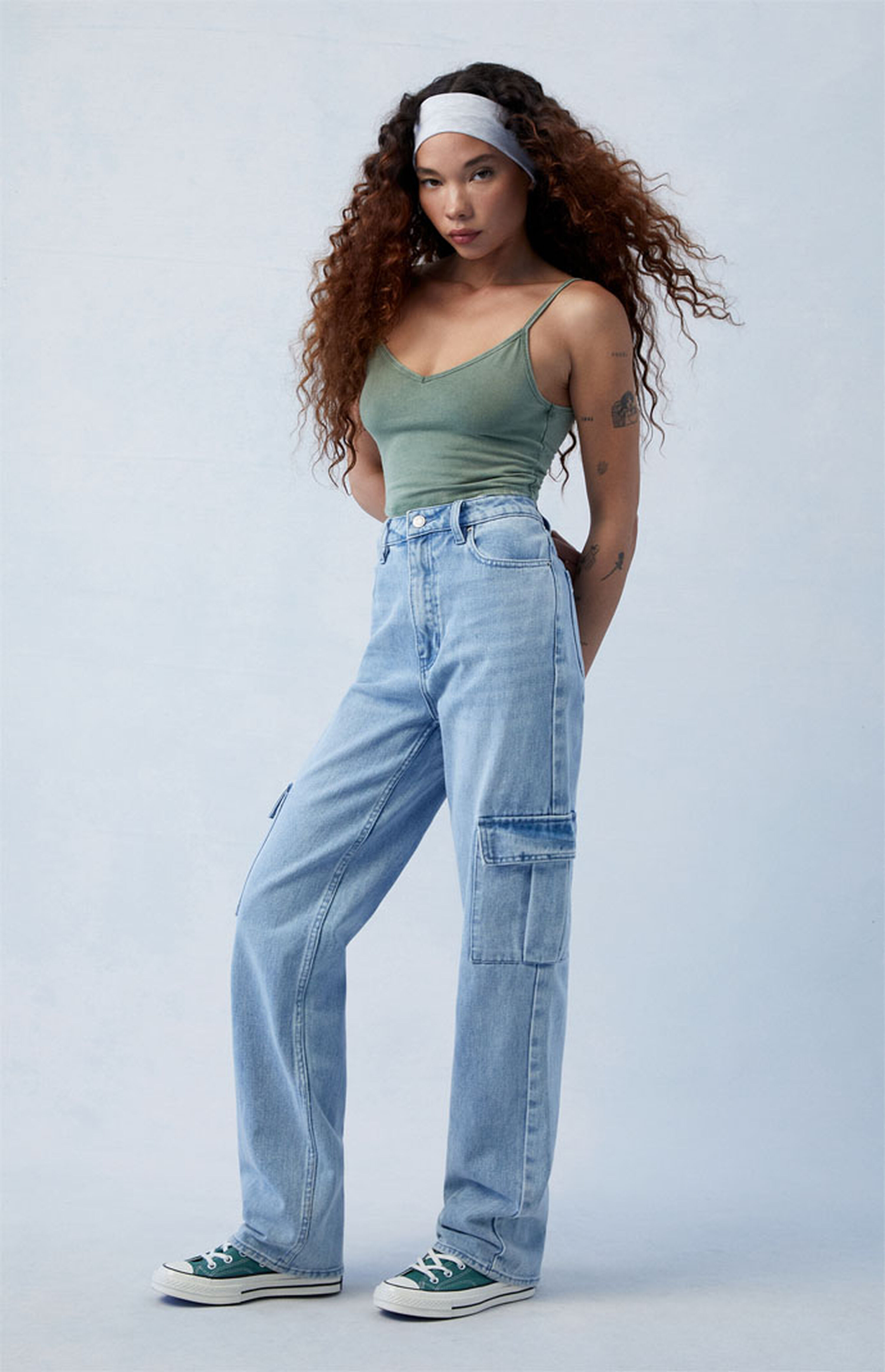 PacSun Light Blue '90s Boyfriend Cargo Jeans | PacSun