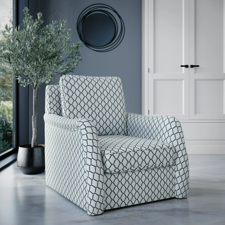 Jofran Kennedy Carter Contemporary Upholstered Pattern Swivel Accent Chair | Walmart (US)