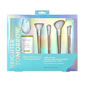EcoTools Limited Edition Ready, Set, Glow Makeup Accessory & Cleansing Set, Blue, 6 Piece Makeup ... | Amazon (US)