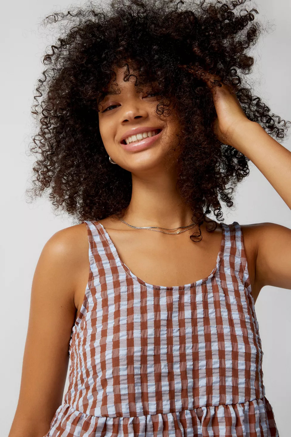 UO Melly Gingham Mini Dress | Urban Outfitters (US and RoW)