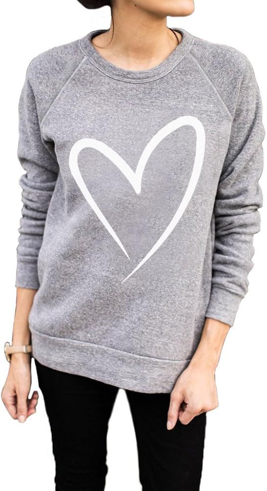 Women's Premium Soft Knit Relaxed Fleece Pullover Sweater Heather Grey | Amazon (US)