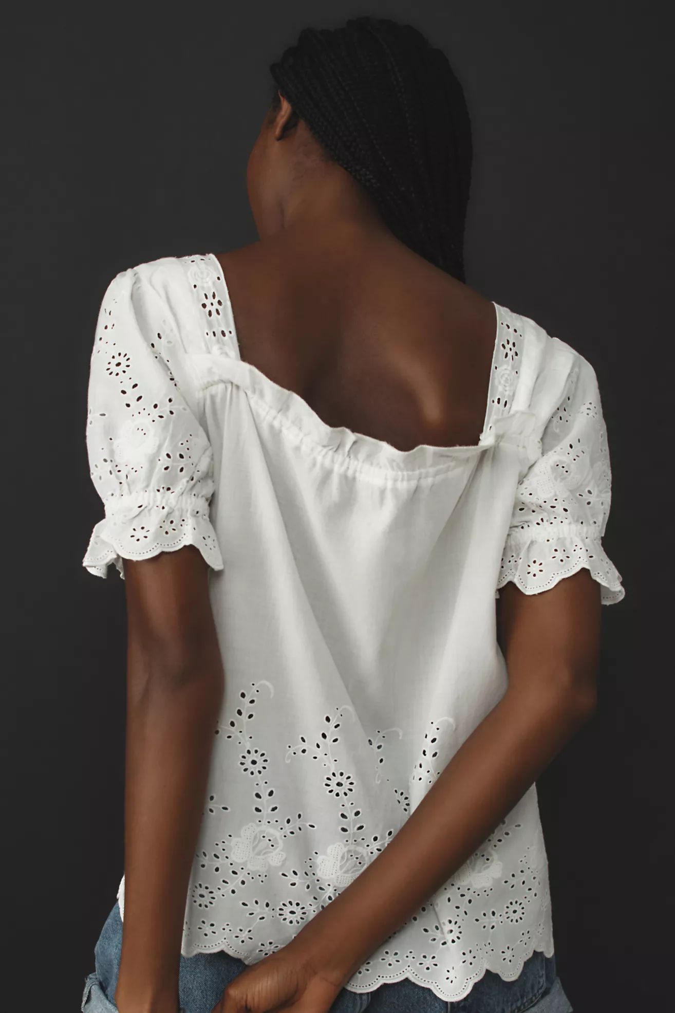 By Anthropologie Puff-Sleeve Eyelet Top | Anthropologie (US)