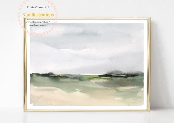 Watercolor Landscape Printable Wall Art Abstract Landscape | Etsy | Etsy (US)
