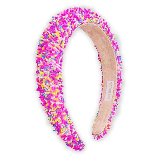 FROG SAC Headband for Girls - Sprinkle Padded Head Bands for Kids, Puffy Toddler Headbands, Little Girl Confetti Hair Band Accessories, Pink Candy Hairbands, Easter Basket Fillers Stocking Stuffers | Amazon (US)