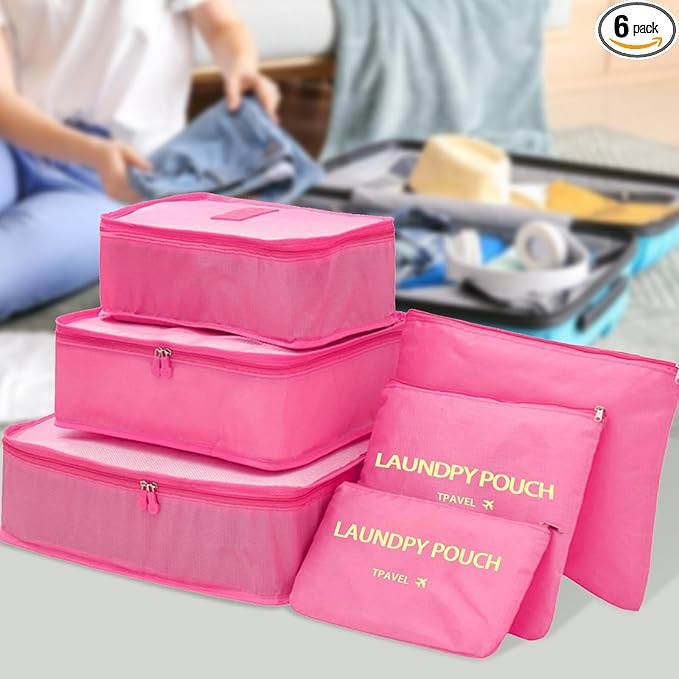 Packing Cubes 6 Set Luggage Packing Organizers for Travel Accessories Suitcase Organizers Travel ... | Amazon (US)