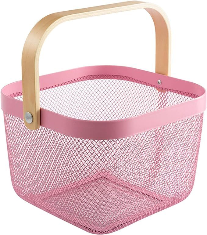 AJIODA Metal Mesh Steel Basket, Storage Organizer Basket Multi-functional Hanging Kitchen Baskets... | Amazon (US)