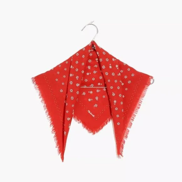 [NWT] Madewell Organic Cotton Bandana in Fringed Red | Poshmark