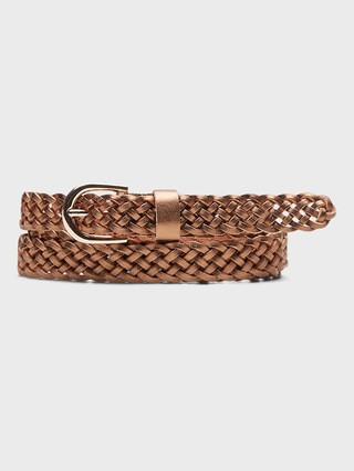 Skinny Braided Leather Belt | Banana Republic (US)