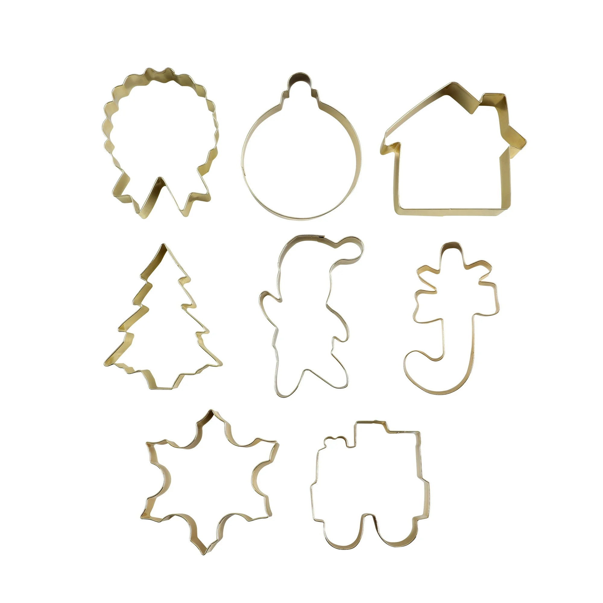 Cook With Color 8-Piece Gold Stainless Steel Holiday Cookie Cutters | Walmart (US)