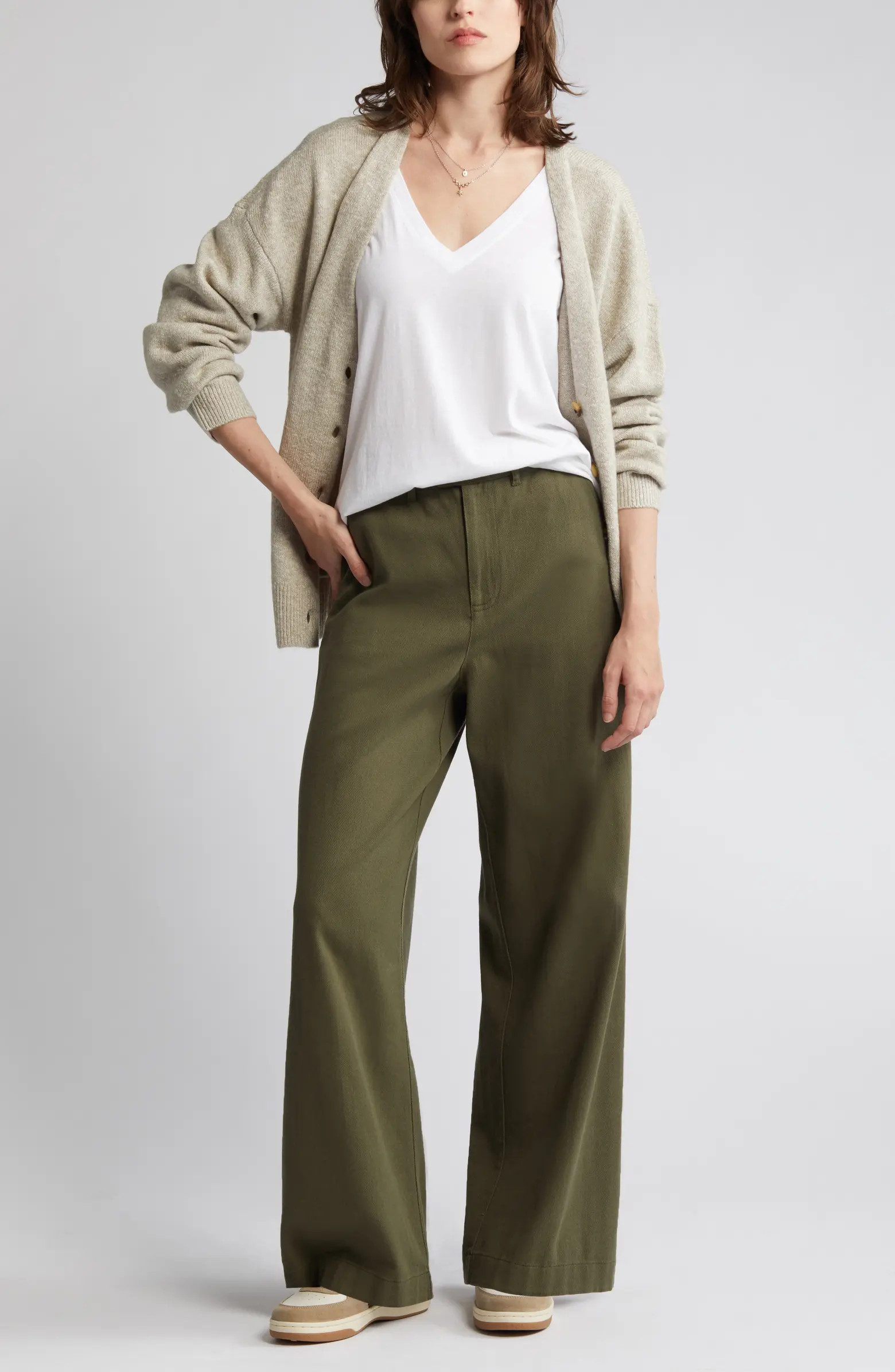 V-Neck Organic Cotton Blend T-Shirt | Nordstrom