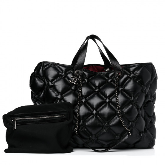 CHANEL Calfskin Quilted Large Chesterfield Tote Black | Fashionphile