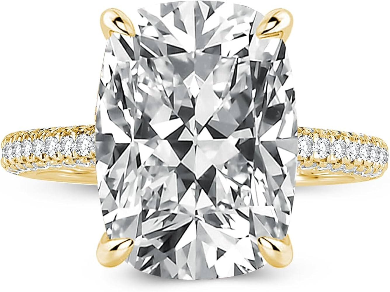 4CT/7CT Elongated Cushion Cut Engagement Ring for Women, S925 Silver 5A Grade Cubic Zirconia Prom... | Amazon (US)