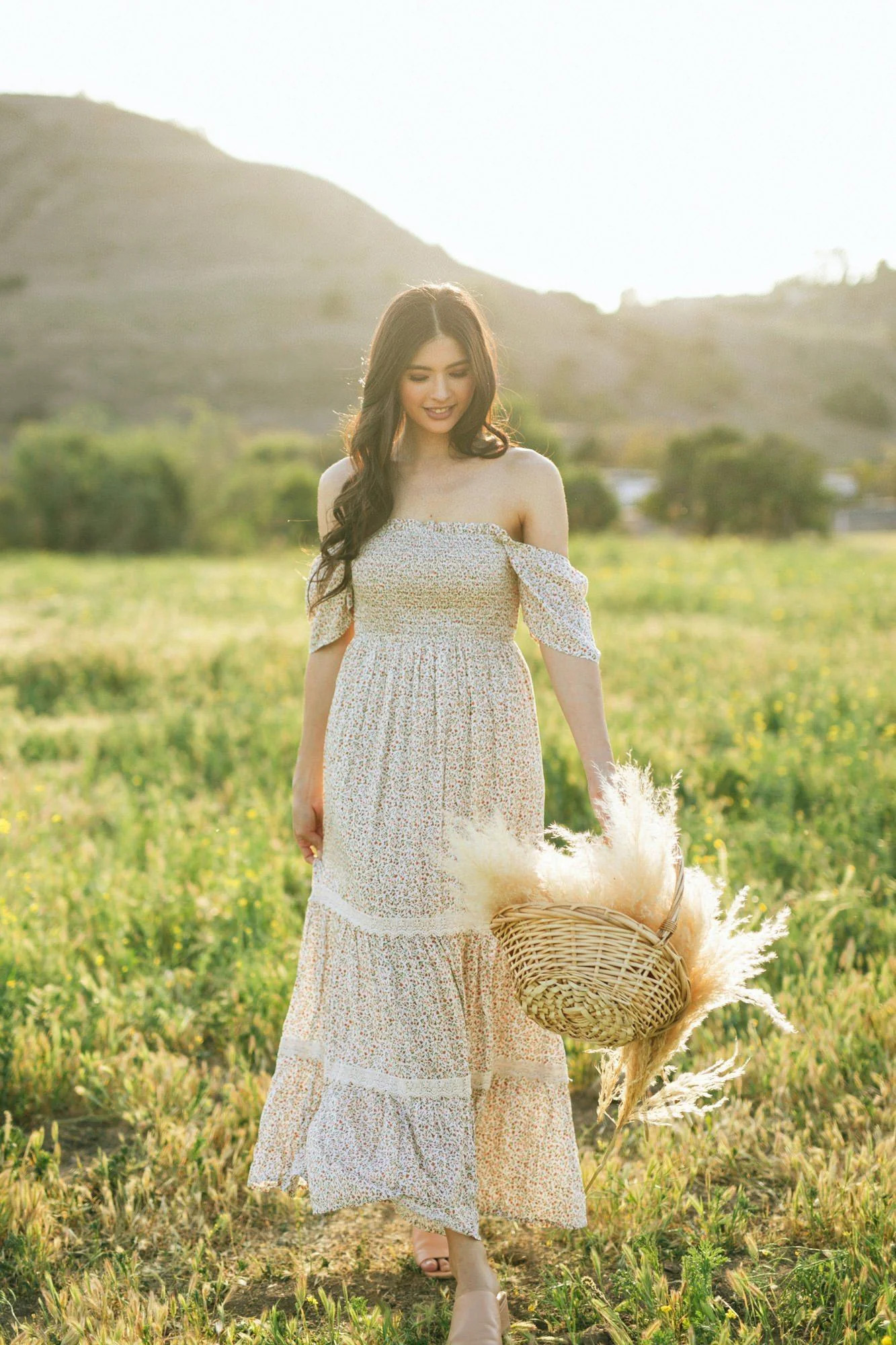 Liana Smocked Floral Maxi Dress | Morning Lavender