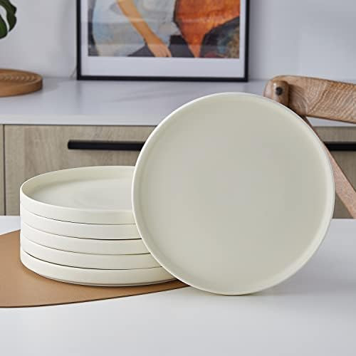 Stone Lain Stella Salad Plate 6-Piece Set, Round, Porcelain, Cream | Amazon (CA)