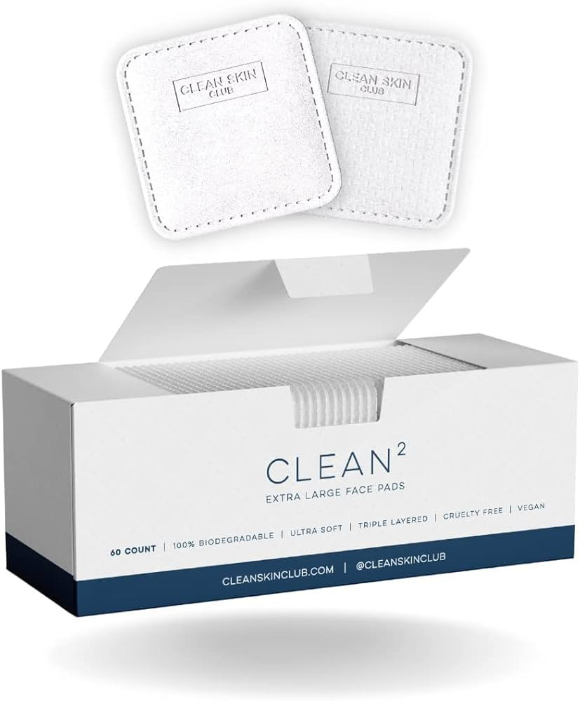 Clean Skin Club Clean² Extra Large Face Pads, Guaranteed Not to Shed & Tear, Unique Triple Layer... | Amazon (US)