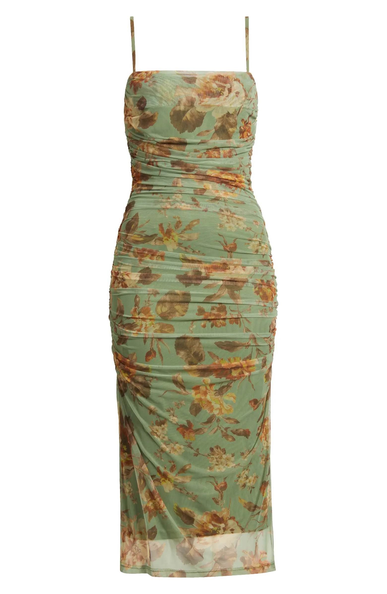 Lulus Valerie Floral Mesh Midi Dress | Nordstrom | Nordstrom