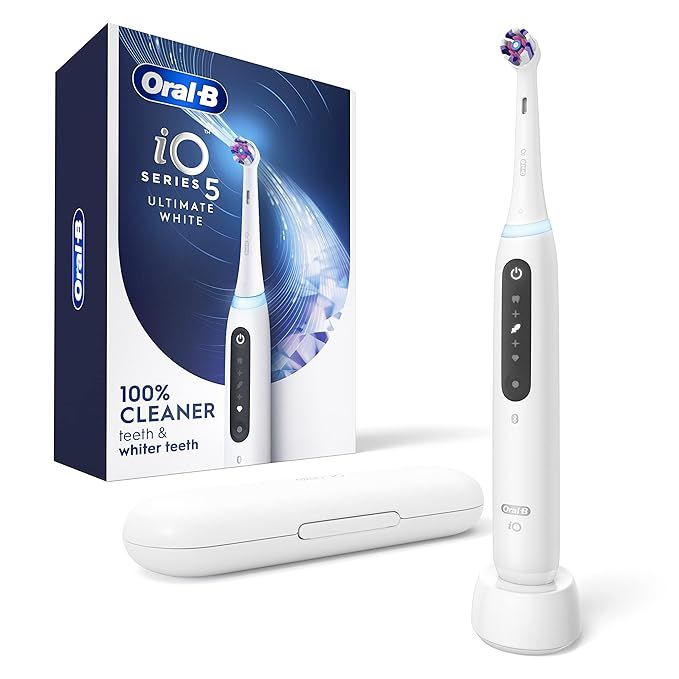 Oral-B iO Series 5 Electric Toothbrush with (1) Ultimate White Brush Head, Rechargeable, White | Amazon (US)