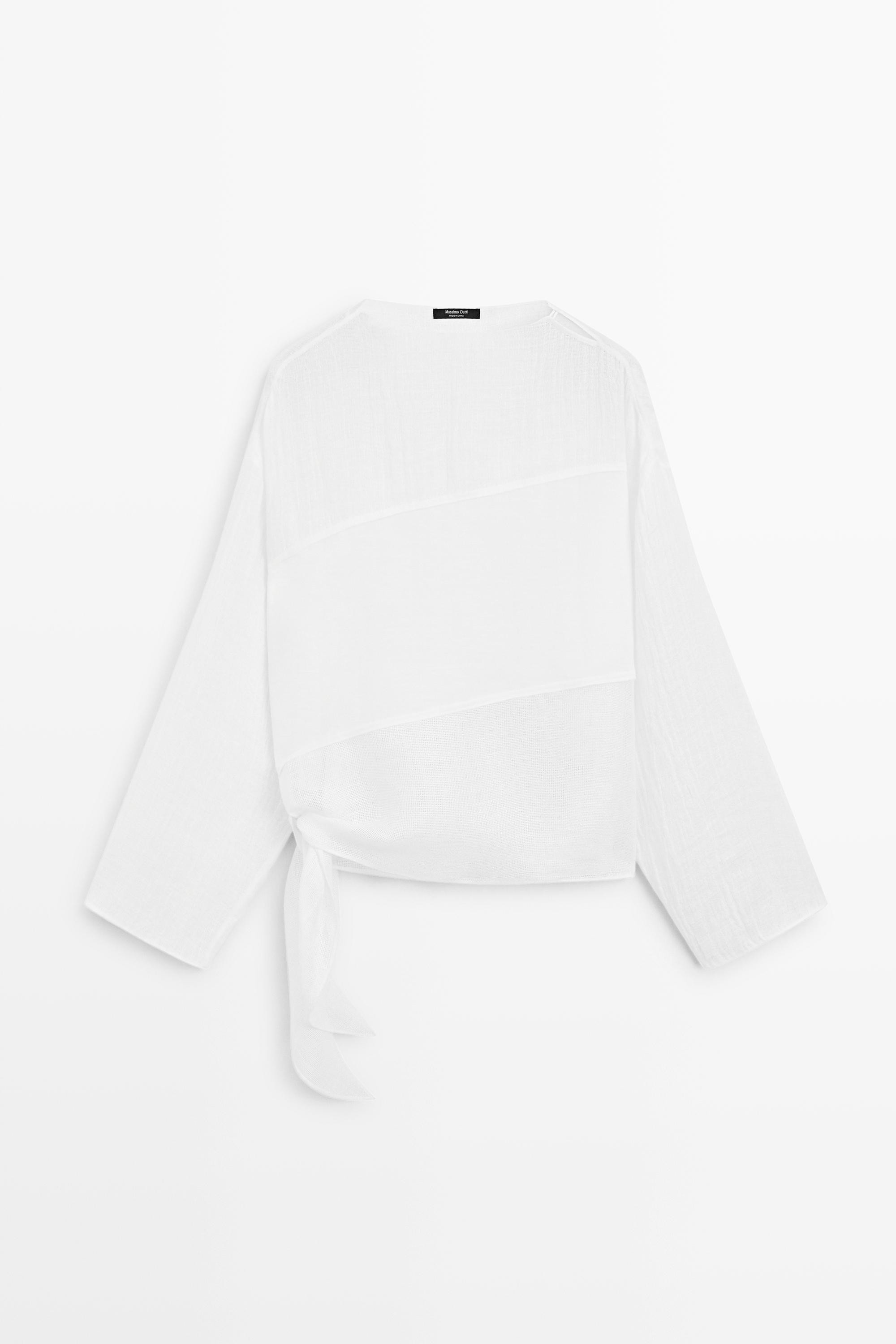 Flowing linen blend shirt | Massimo Dutti UK