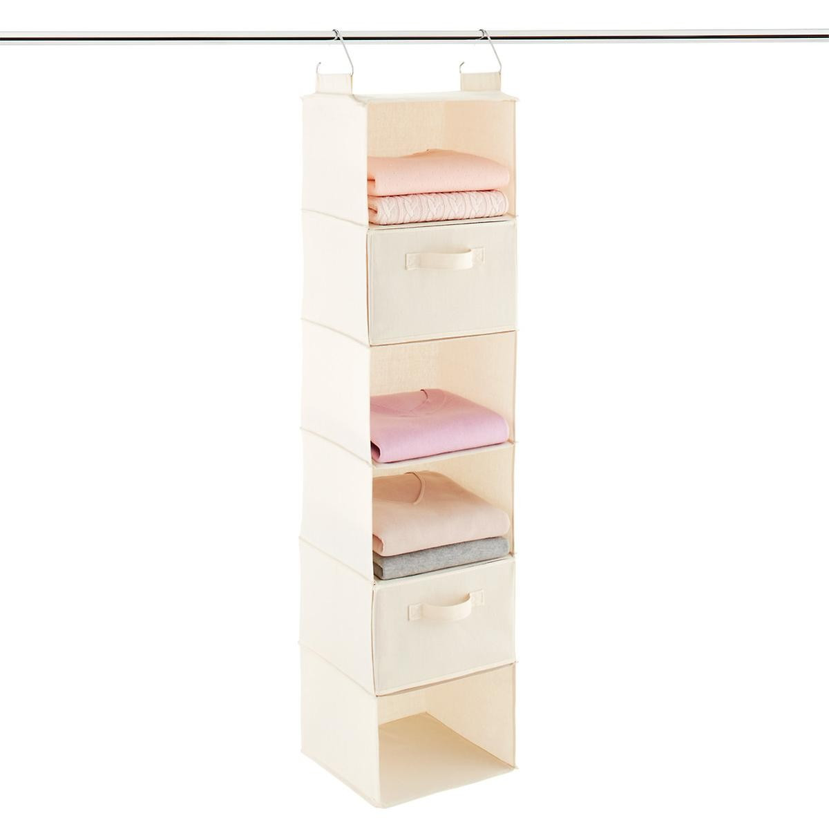 6-Compartment Canvas Hanging Sweater Organizer | The Container Store