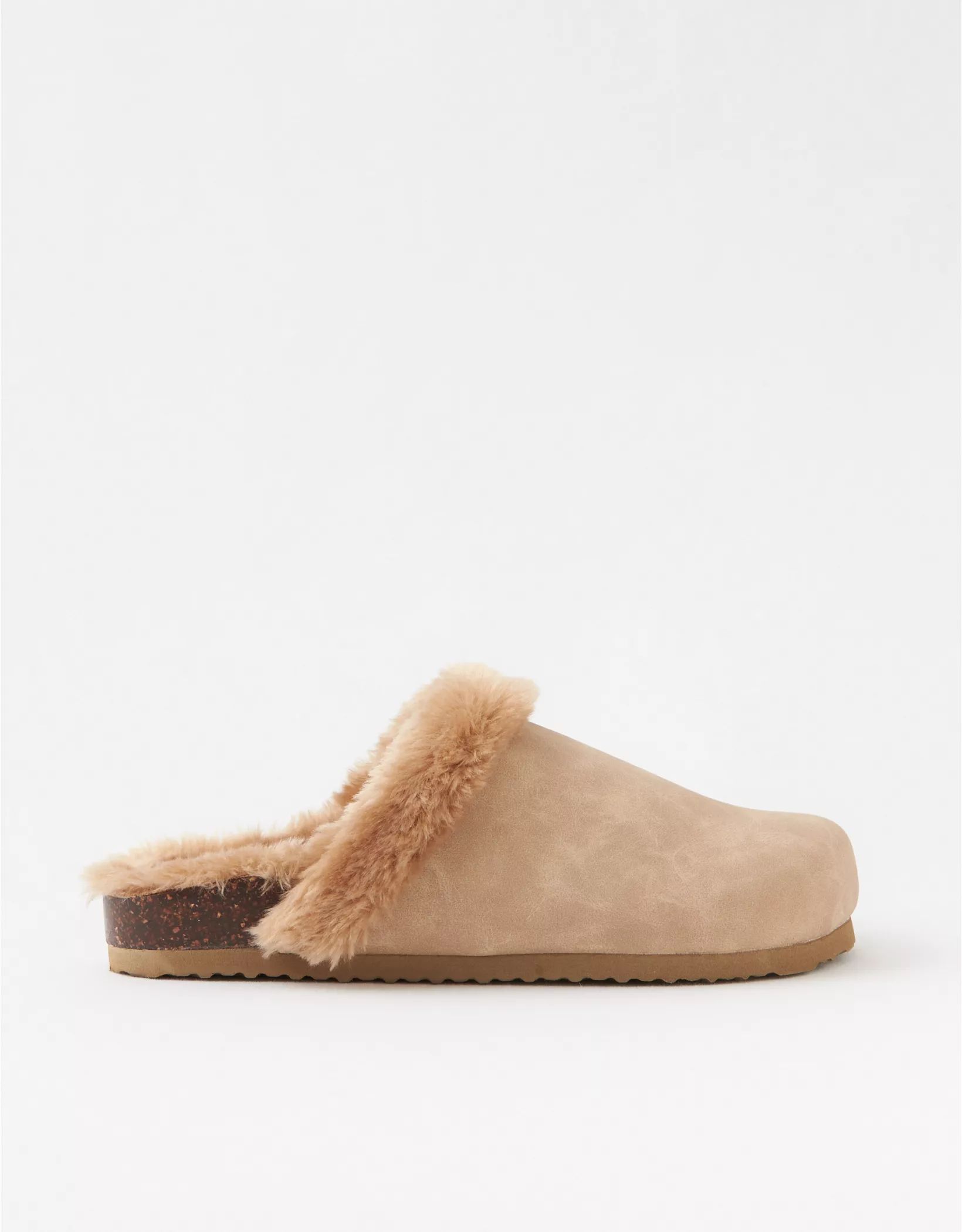 Aerie Suede Fur Lined Clogs | Aerie