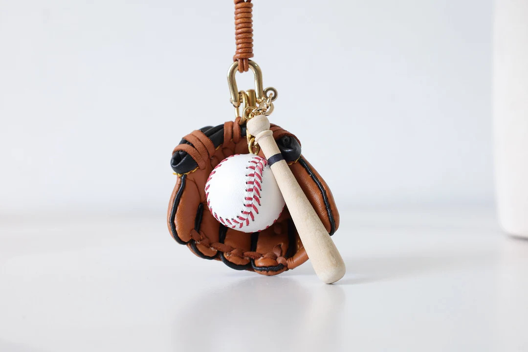 Baseball Purse Charm Genuine Leather Tote Charm | Etsy (US)