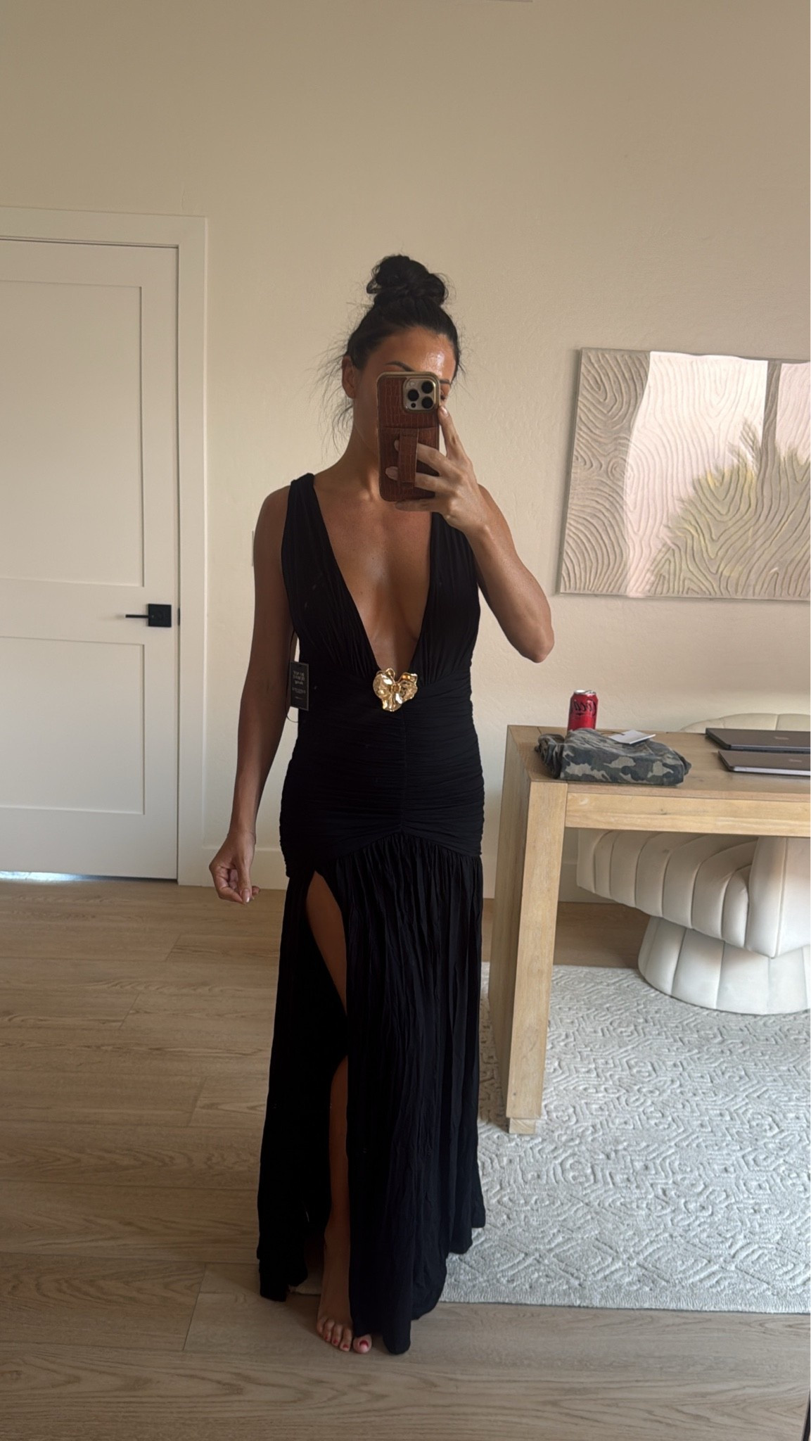 Trying on dresses for LTKCON // Unsure if this black event dress is coming with me but I love the flexible fabric and deep plunge of it! I’m in a size XS 

Black dress
Maxi dress 
Party dress

#LTKSeasonal #LTKWedding #LTKTravel