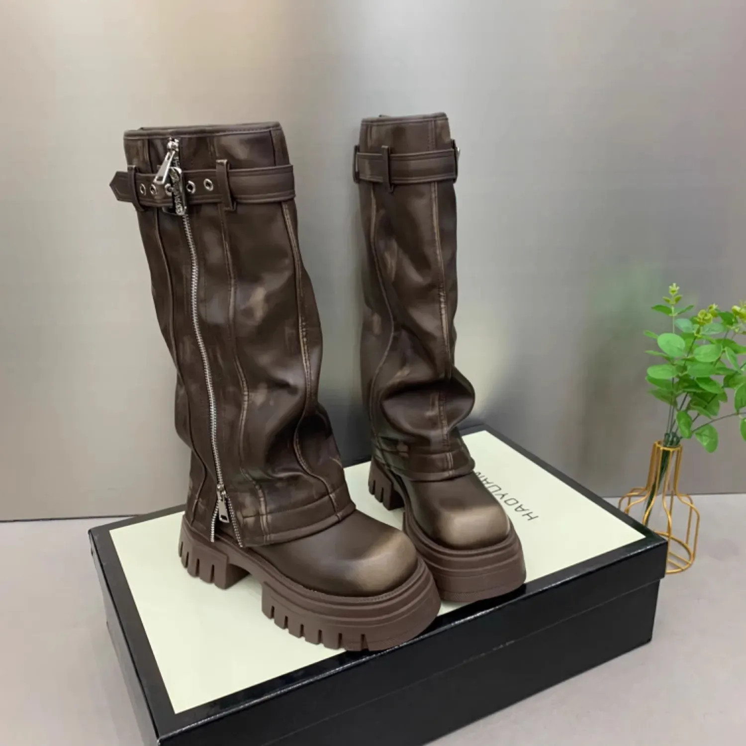 NEW Autumn Winter Women Flats Heel Women Long Boots High Quality Leather Ladies Knight Boots Casu... | DHGate