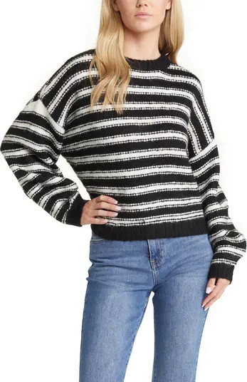 Topshop Textured Stripe Crewneck Sweater | Nordstrom | Nordstrom