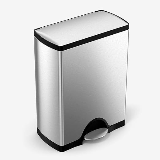 Simplehuman 50 Liter / 13.0 Gallon Rectangular Kitchen Step Trash Can, Brushed Stainless Steel | Amazon (US)