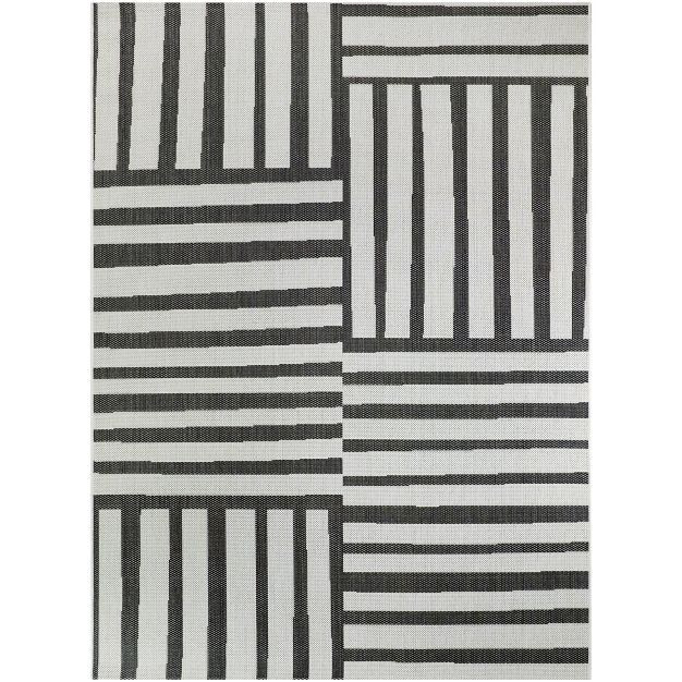 Mod Directional Lines Outdoor Rug Black - Project 62™ | Target
