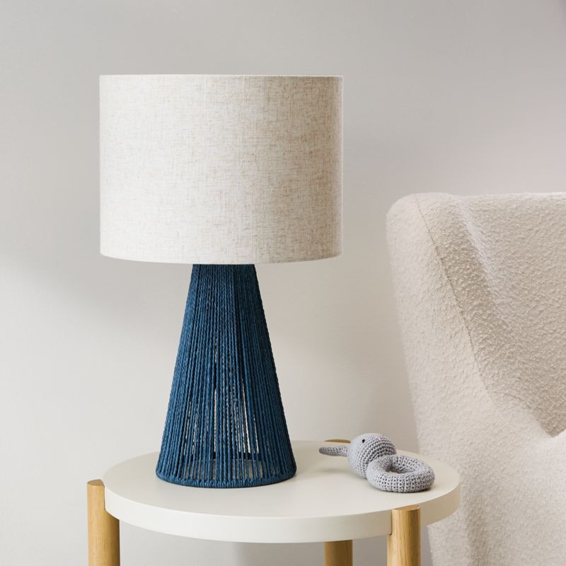 Liam Geo Navy Blue Rope Kids Table Lamp + Reviews | Crate & Kids | Crate & Barrel