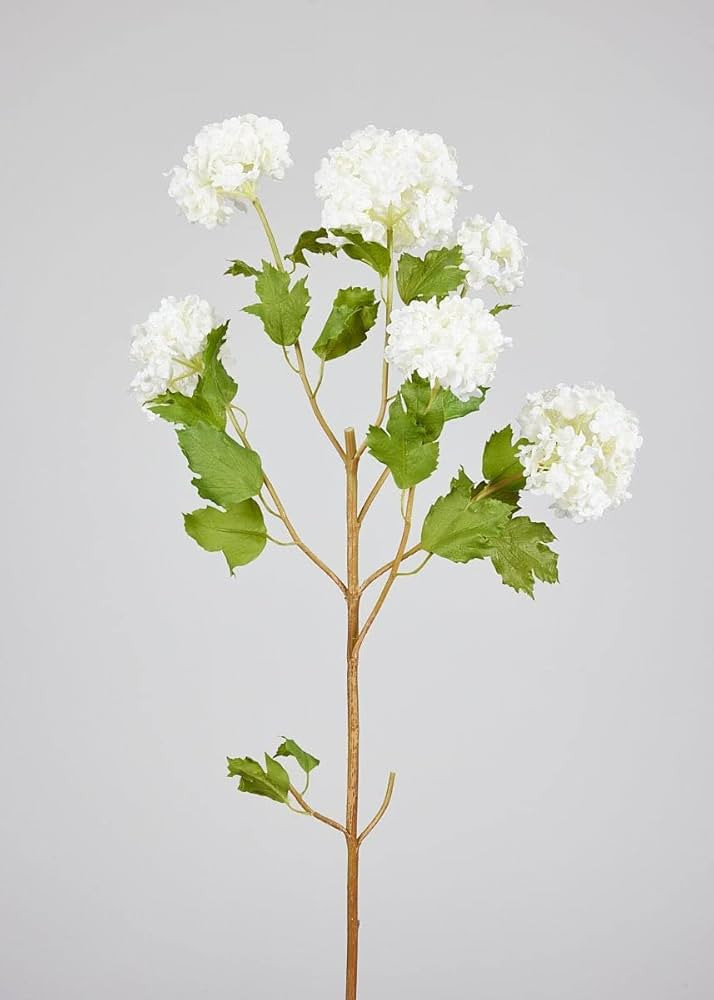 Afloral Faux Snowball Flower in Crisp White - 43.5" | Amazon (US)