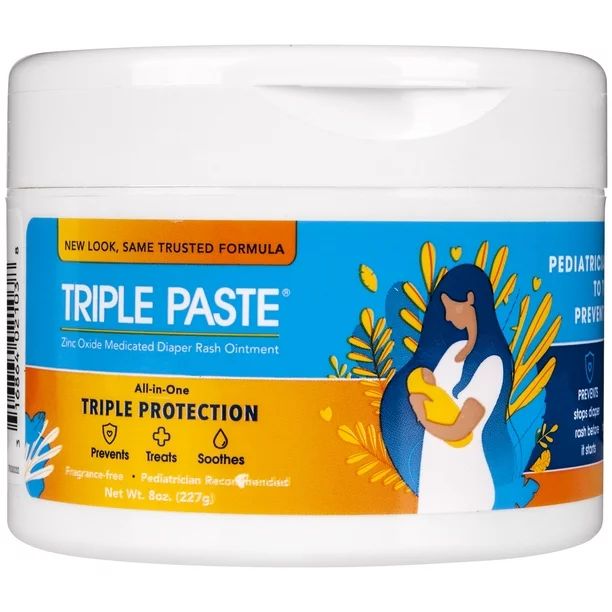 Triple Paste Zinc Oxide Medicated Diaper Rash Ointment, 8 oz | Walmart (US)