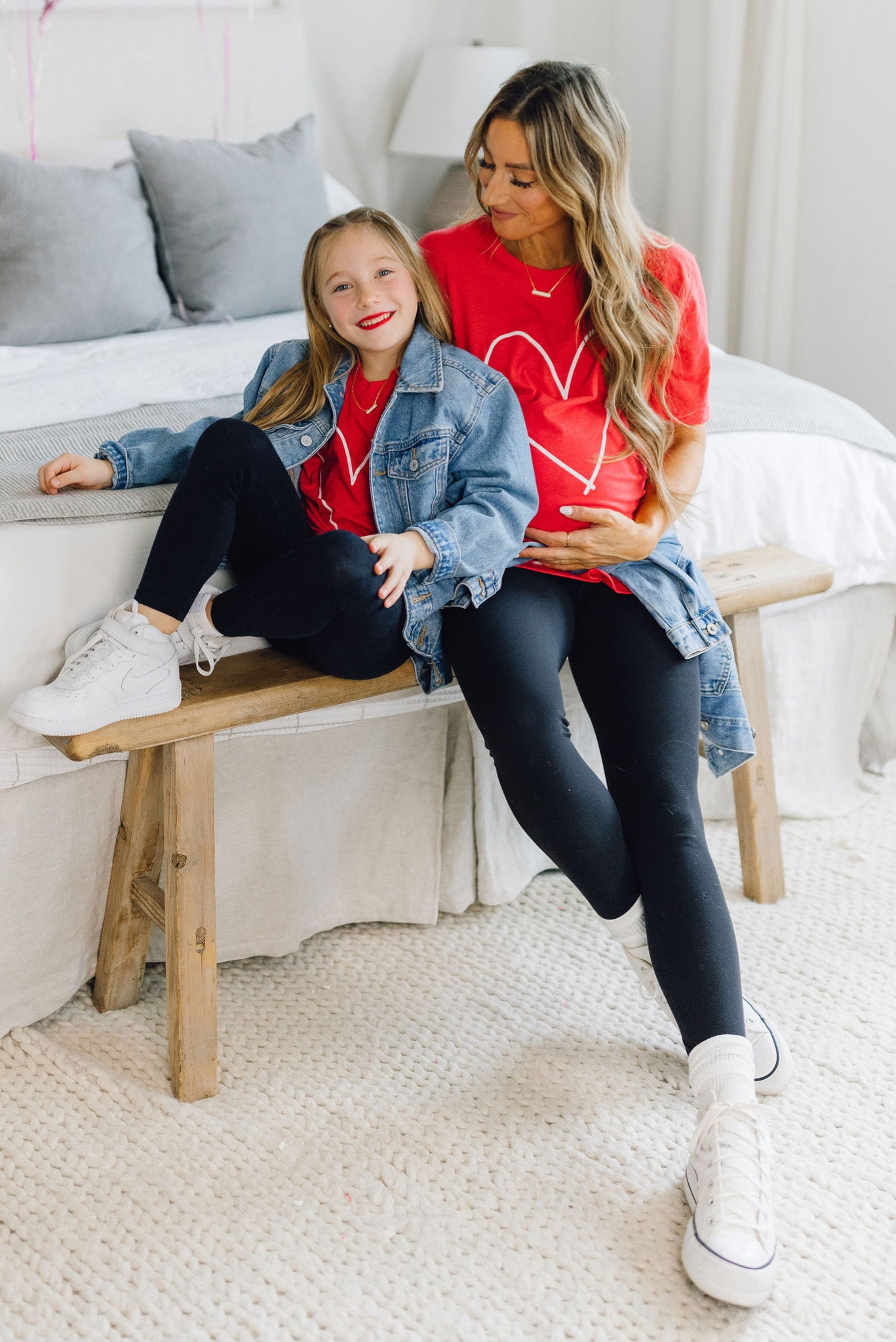 SARAHLIT to save on tees! I got Lg for the bump. Valentines mommy and me outfit heart tee bump friendly 

#LTKbump