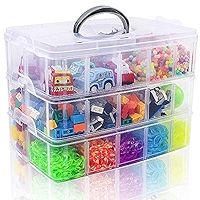 SGHUO 3-Tier Stackable Storage Container Box with 30 Compartments, Plastic Organizer Box for Arts an | Amazon (US)
