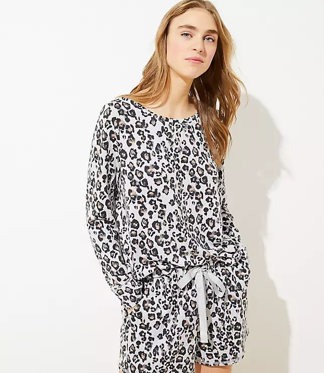 Leopard Print Pajama Top | LOFT | LOFT
