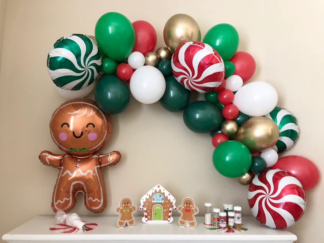 Christmas Balloon Garland DIY Kitgingerbread Manholiday Partycookie Exchange Partyxmas Partychris... | Etsy (US)