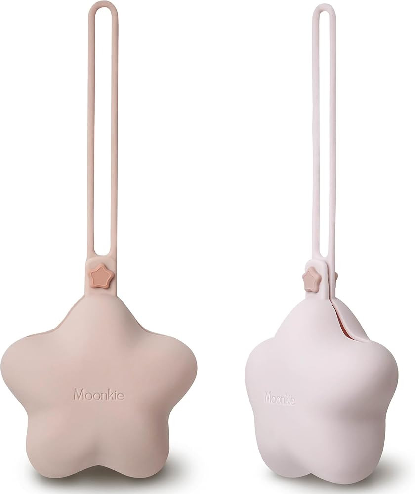 Moonkie Silicone Pacifier Holder Case, Cute Portable Pacifier Storage Case, 2 Pack | Amazon (US)