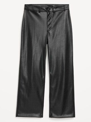 High-Waisted Faux-Leather Cropped Wide-Leg Pants for Women | Old Navy (CA)